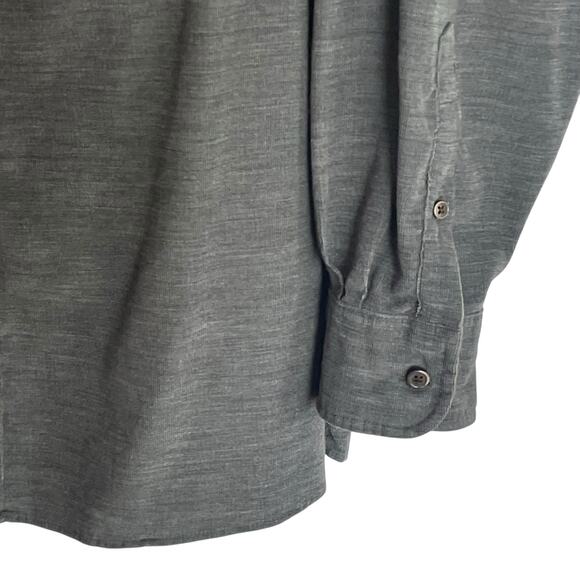 Rowm Charcoal Gray Fine Wale Corduroy Button Down Shirt Mens Size XXL - Picture 2 of 9